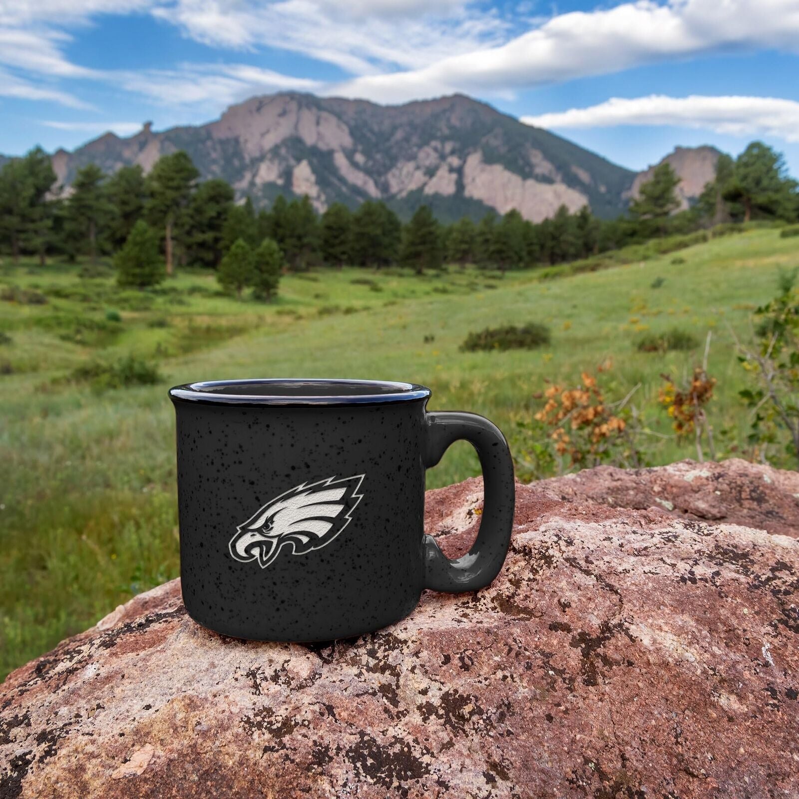 NFL Football Philadelphia Eagles Speckle 12Oz Laser Engraved Campfire Mug